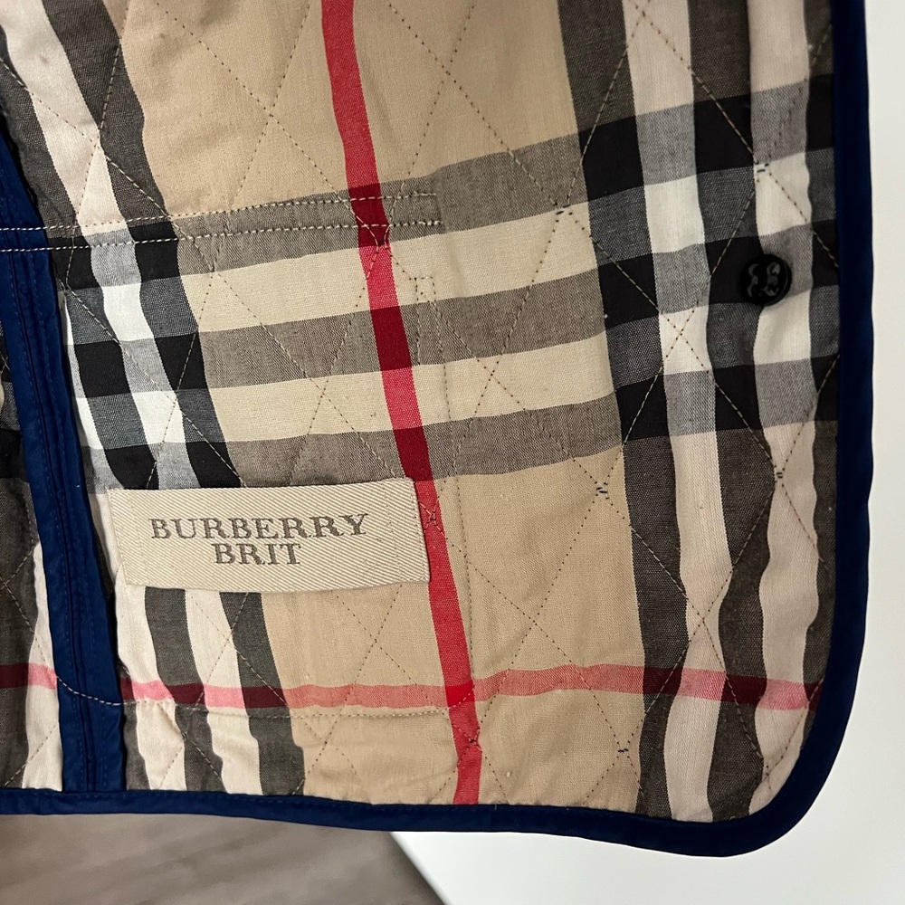 Burberry Blue Quilted Puffer Jacket Sz L - Picture 6 of 8